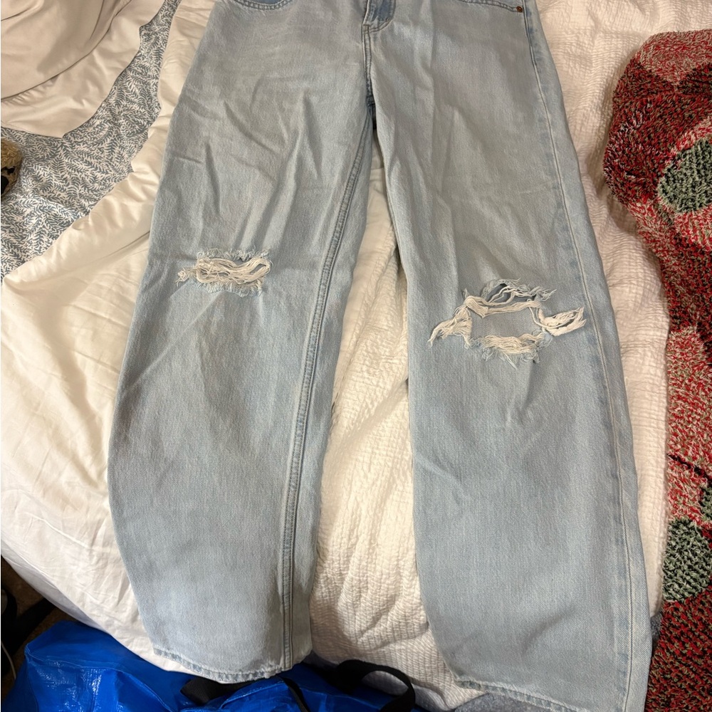 Levi's Light Blue Ripped Boyfriend Jeans